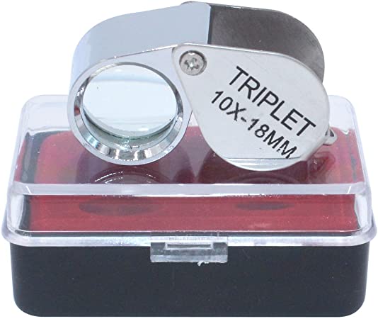 Yasumai Eye Magnifier Glass 10x Magnification Pocket Folding Jewelers Hand Loupe 10x18mm