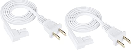 Vebner 3-Foot 2-Pack Power Cord Compatible with Sonos One, Sonos One SL, Sonos Play-1 Speakers - Power Plug Cable (Standard, White)