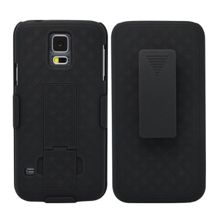Samsung Galaxy S5 Case Black Swivel Slim Belt Clip Holster Armor Protective Case Defender Cover SHELL HOLSTER COMBO BLACK HOLSTER SHELL COMBO