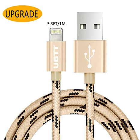 BST Fast Lightning Cable, Aluminum Alloy Durable Nylon Braided Sync Charging Cord 3.3ft/1M for iPhone 7,6s, 6s , 6, 6 , 5, 5s, 5c, iPad mini