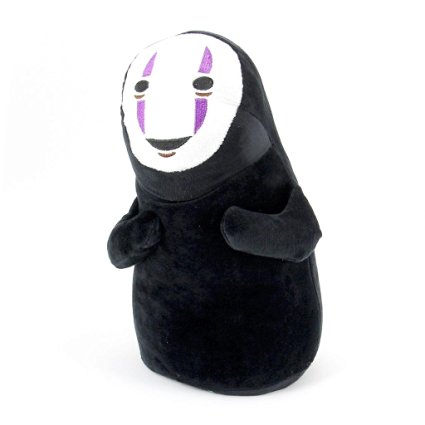 HiRudolph 11"Cute Cosplay SPIRITED AWAY Faceless Black No Face Gost Plush Anime Stuffed Toy Doll Black, 11inches