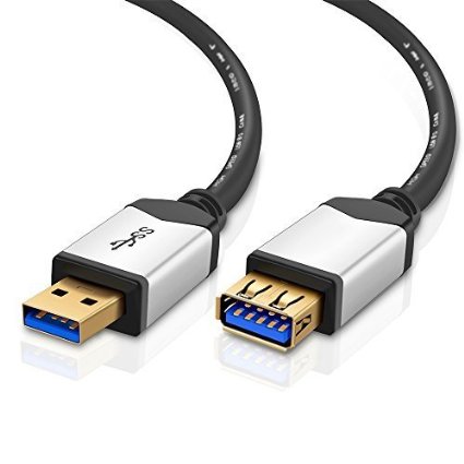 TNP USB 3.0 Extension Cable A-Male to A-Female (10 FT) Premium Gold Plated SuperSpeed USB Male to Female Adapter Connector Bi-Directional Extender Cord Wire Plug