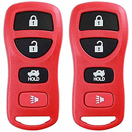 KeylessOption Keyless Entry Remote Control Car Key Fob Replacement for KBRASTU15-Red (Pack of 2)