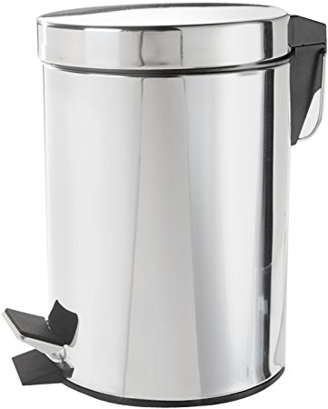 WENKO "Exclusive" Cosmetic Pedal Bin, Silver, 3 Litre