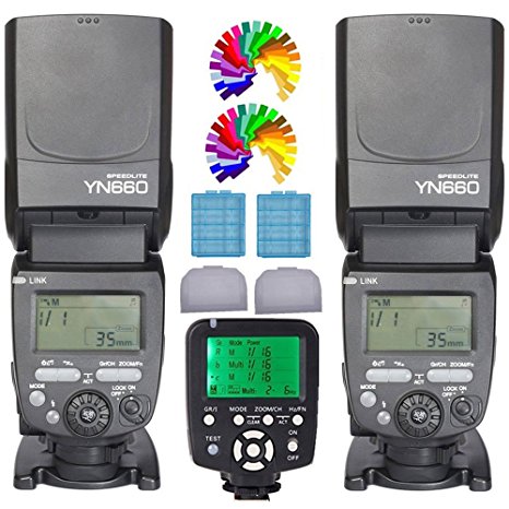 YONGNUO YN660 Flash Speedlight 2PCS  YN560TX Flash Trigger Remote Controller For Nikon DLSR Cameras(YN560IV Upgrade Version)