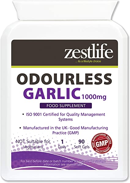 Zestlife Odourless Garlic Soft Gel Capsules 1000mg - One-a-Day