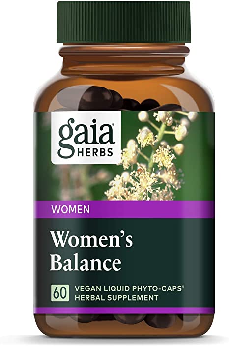 Gaia Herbs Women's Balance, Vegan Liquid Capsules, 60 Count - Hormone Balance for Women, Mood and Liver Support, Black Cohosh, St John's Wort, Organic Red Clover & Dandelion Root