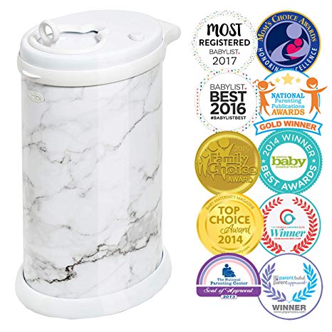 Ubbi Steel Odor Locking, No Special Bag Required Money Saving, Awards-Winning, Modern Design Registry Must-Have Diaper Pail, Marble