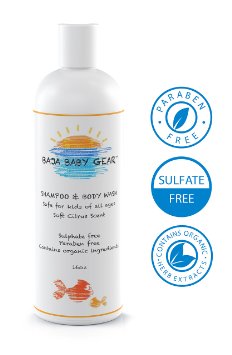 Baja Baby Citrus Shampoo and Body Wash (3 Pack) - 16 fl oz - FREE of Sulphates, Parabens and Phosphates - Organic, Natural Baby Wash - Gentle for Kids of All Ages
