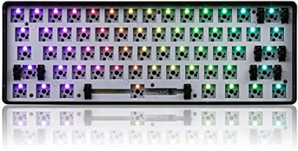 EPOMAKER GK61X RGB Hotswap Custom DIY Kit for 60% Keyboard, PCB Mounting Plate Case (GK61X, Black)