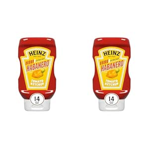 Heinz Tomato Ketchup Blended with Habanero, 14 oz Squeeze Bottle (Pack of 2)