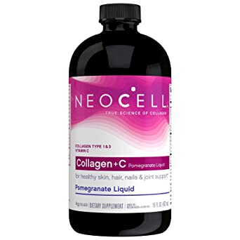 NeoCell - Collagen   C Pomegranate Liquid - BioActive Collagen Type 1&3   Antioxidants, Ionic Minerals, and Vitamin C Promotes Healthy Joint Cartilage Tissue; Non-GMO and Gluten-Free - 16 Ounces