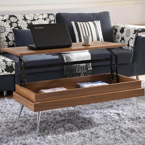 Koryo Walnut Lift-Top Rectangular Coffee Table