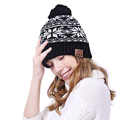 BestFire Bluetooth Beanie Hat Warm Knit Winter Hat Cap Wireless Headphone Earphone Headset Speaker Mic, Hands Free Women Outdoor Sports Skiing Snowboard Skating Hiking