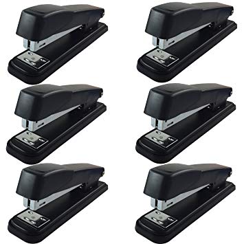 Clipco Stapler with 2000 Staples Full Desk Size Black (Pack of 6)