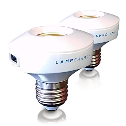 LampChamp (2-PACK) - USB Lamp Socket Charger & Adapter for Cell Phones / Tablets / eReaders / Security Cameras