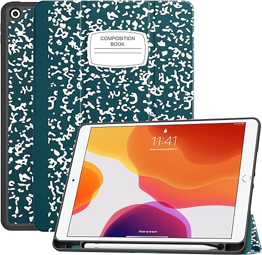 Soke New iPad 10.2 Case with Pencil Holder for iPad 9th Generation 2021 /8th Gen 2020/7th Gen 2019- Premium Shockproof Case with Soft TPU Back Cover & Auto Sleep/Wake for iPad 10.2 Inch,Book Teal