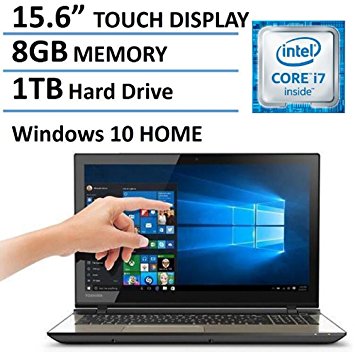 2016 Newest Toshiba Satellite Flagship 15.6" Laptop, Intel Core i7-6500U Processor, 8GB RAM, 1TB Hard Drive, HD LED Backlit TOUCH Display, DVD Super Multi, Webcam, HDMI, Bluetooth, Windows 10