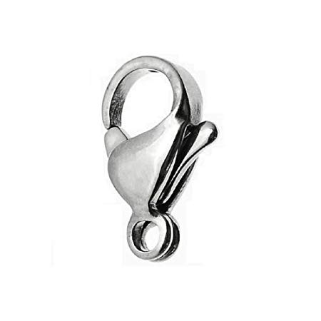 60pcs Grade A 304 Stainless Steel Lobster Clasps Claw Clasps for Bracelet Necklace Jewelry Making Findings M55- (6.5x10mm)