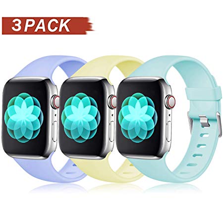 Maledan Compatible for Apple Watch Strap 38mm 42mm 40mm 44mm, iWatch Strap Soft Adjustable Replacement Sport Wrist band Straps for Apple Watch Series 4/3/2/1, 20 Colours