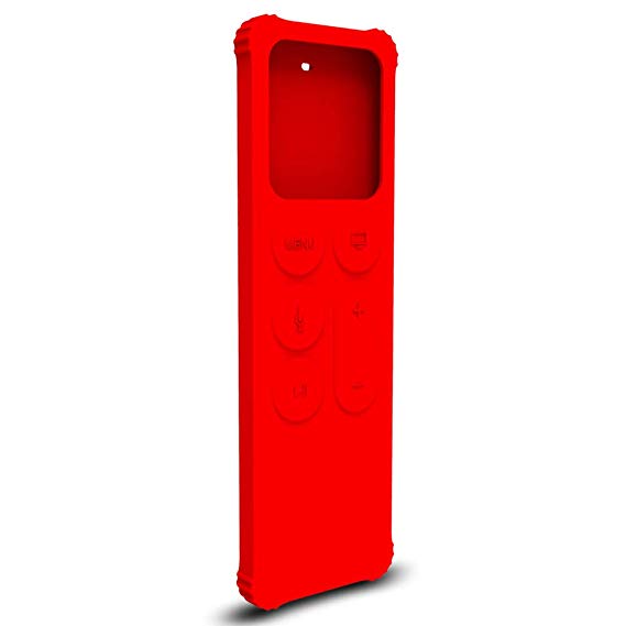 AWINNER Protective Case Compatible for Apple TV 4K 5th / 4th Gen Remote - Lightweight [Anti Slip] Shock Proof Silicone Cover for Apple TV Siri Remote Controller (Red)
