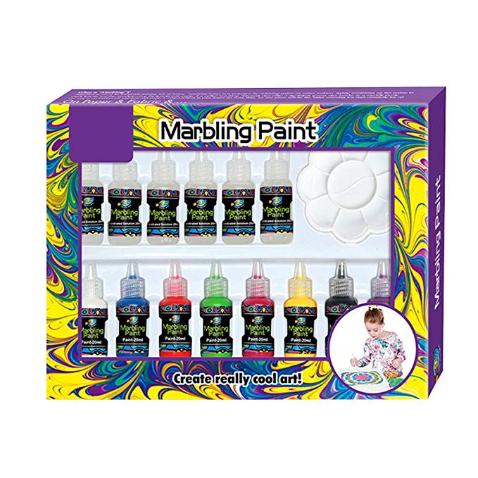 marbling Paint Kits Kids Water Color Ebru Starter Set Marbling Ink Paint Set for Paper Fabric Innovative Handmade Art craftsToys 8 Colors 20 ml for Each