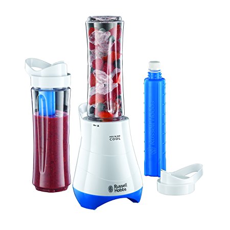 Russell Hobbs Mix and Go Cool Personal Blender 21351, 600 ml, 300 W - White and Blue