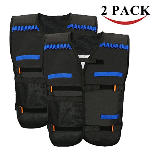 Elite Tactical Vest for Nerf Gun Elite, Newisland Kid’s Adjustable Tactical Vest Kit with Extendable Strap,Fit to Most Size for Nerf Battle(2 Pack)