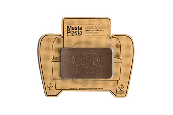 MastaPlasta Self-Adhesive Patch for Leather and Vinyl Repair, Crown, Tan - 4 x 2.4 Inch - Multiple Colors Available