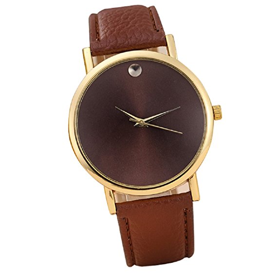 Sannysis(TM) 1PC Luxury Retro Design Leather Band Analog Alloy Quartz Wrist Watch (Brown)