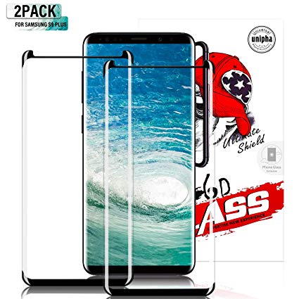 Gozhu [2-Pack] for Galaxy S9 Plus Screen Protector Tempered Glass,[Anti-Fingerprint][No-Bubble][Scratch-Resistant] Glass Screen Protector for Samsung Galaxy S9 Plus