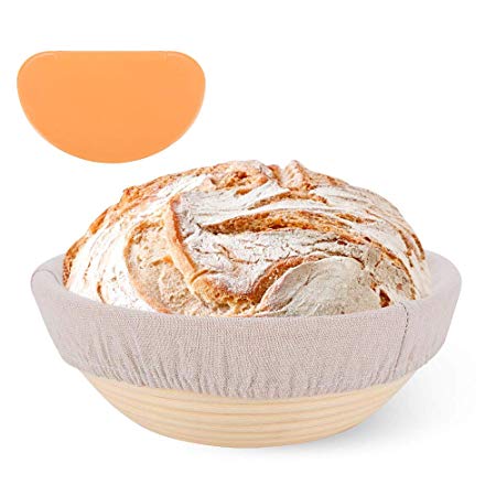 9Inch Premium Banneton Proofing Basket | Sourdough Proofing Basket | Nice Bread Proofing Bowl with Multi-purpose Linen Basket Liner for Making Beautiful Bread