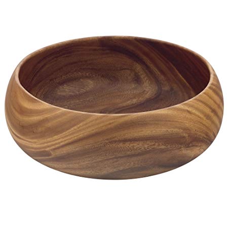 Pacific Merchants Acaciaware Round Calabash Bowl, 14-Inch by 5-Inch