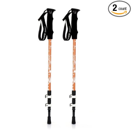 NS Ultralight(0.53lb) Adjustable Folding Trekking Poles Travel Hiking Climbing Mountaineering Stick Alpenstocks with Flip Locks and EVA Grip