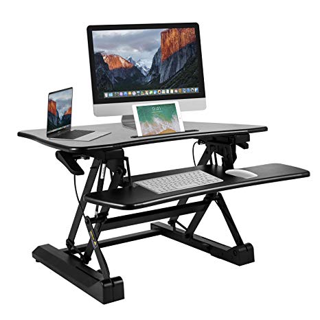 Height Adjustable Standing Desk, BESTEK Stand Up Riser Converter 29" Standup Ergonomic Height Adjustable Desktop Computer Workstation Dual Monitor Setup