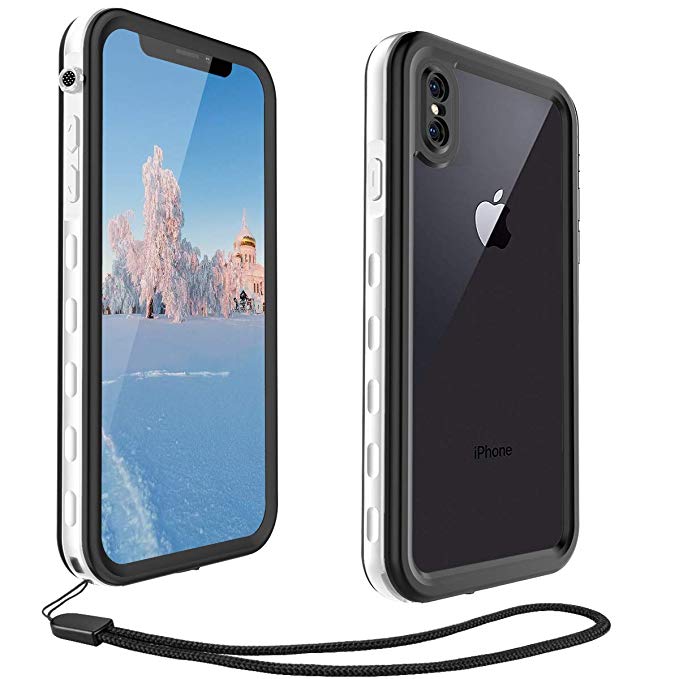 FXXXLTF iPhone Xs Max Waterproof Case, Full Body Protective Clear Case Built in Screen Protector, Underwater Shockproof Snowproof Case Design for iPhone Xs Max