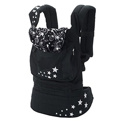 Deercon Breathable Ergonomic Adjustable Wrap Slings Newborn Infant Baby Carrier Backpack(Midnight Star)