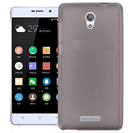 Hi5Gadget ZLDECO Colorful Slim TPU Soft Skin Case Cover with 1 PCS Tempered Glass Screen Protector Protective for BLU Studio Energy 2 (Grey)