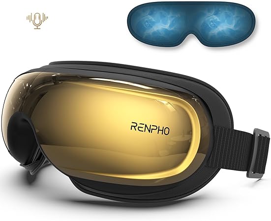 RENPHO FSA/HSA Eligible Eye Massager, Eyeris 3 -Voice Controlled Eye Massager with Preset Commands & Heat, Heated Eye Mask with DIY Massage Setting, Bluetooth Music Eye Relax Devices, Ideal Gift