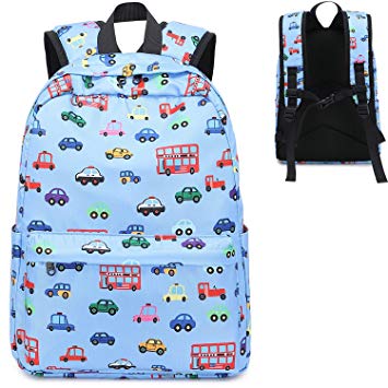 Preschool Backpack for Kids Boys Girls Backpack Kindergarten School Bookbags (Y0057 Car-Light Purple)