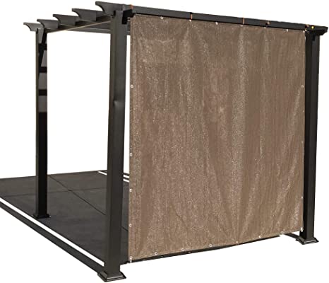 Alion Home Sun Shade Panel Privacy Screen with Grommets on 4 Sides for Outdoor, Patio, Awning, Window Cover, Pergola or Gazebo -200 GSM (14' x 6', Mocha Brown)