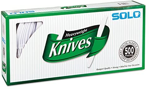 SOLO CUPS 827271 Heavyweight Plastic Cutlery, Knives, White, 7 in, 500/Carton