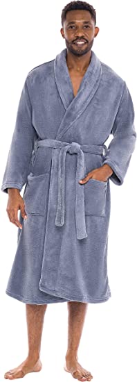 Alexander Del Rossa Men's Warm Winter Fleece Robe, Plush Bathrobe