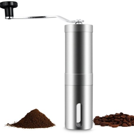 Manual Coffee Grinder Oria Conical Ceramic Burr Coffee Bean Grinder - Hand Coffee Mill - Aeropress Compatible - 30g Coffee Powder Yield - Convenient for Work  Camping  Outdoors