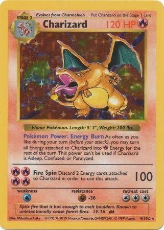 Charizard (4/102) - Basic Pokemon Card - Base - Shadowless - Holo