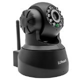 iZtouch AP001 Black WirelessWired IP Camera with Two-Way Audio Night Vision PanTilt Control QR Code Scan Phone remote monitoring supported