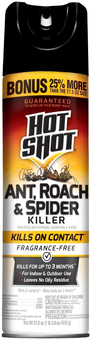 Hot Shot 36780, Roach & Spider Ant, Roach, Spider Killer, 21.8 oz, Unscented
