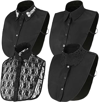 Women's Fake Detachable Dickey Collar Diamond Pearl Lace Fake Half Shirt Collar