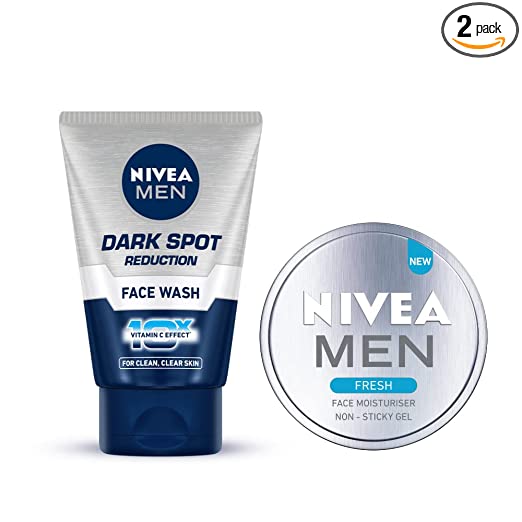 NIVEA MEN Face Wash, Dark Spot Reduction,100 g and NIVEA MEN Fresh Face Moisturizer Gel, 75 ml