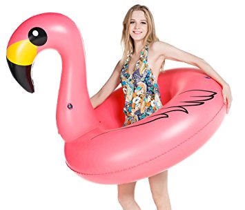 Jasonwell Giant Inflatable Flamingo Pool Float Party Tube with Rapid Valves Summer Outdoor Swimming Pool Lounge Raft Decorations Toys for Adults & Kids